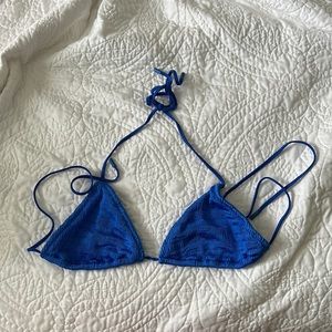 Blue Triangl Bikini Top